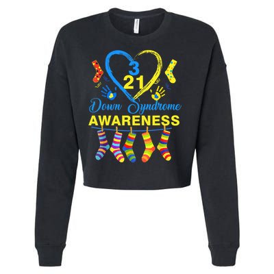 Down Syndrome Awareness Colorful Socks Cropped Pullover Crew