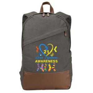 Down Syndrome Awareness Colorful Socks Cotton Canvas Backpack