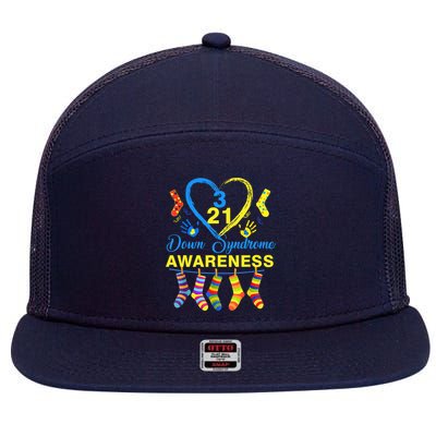 Down Syndrome Awareness Colorful Socks 7 Panel Mesh Trucker Snapback Hat