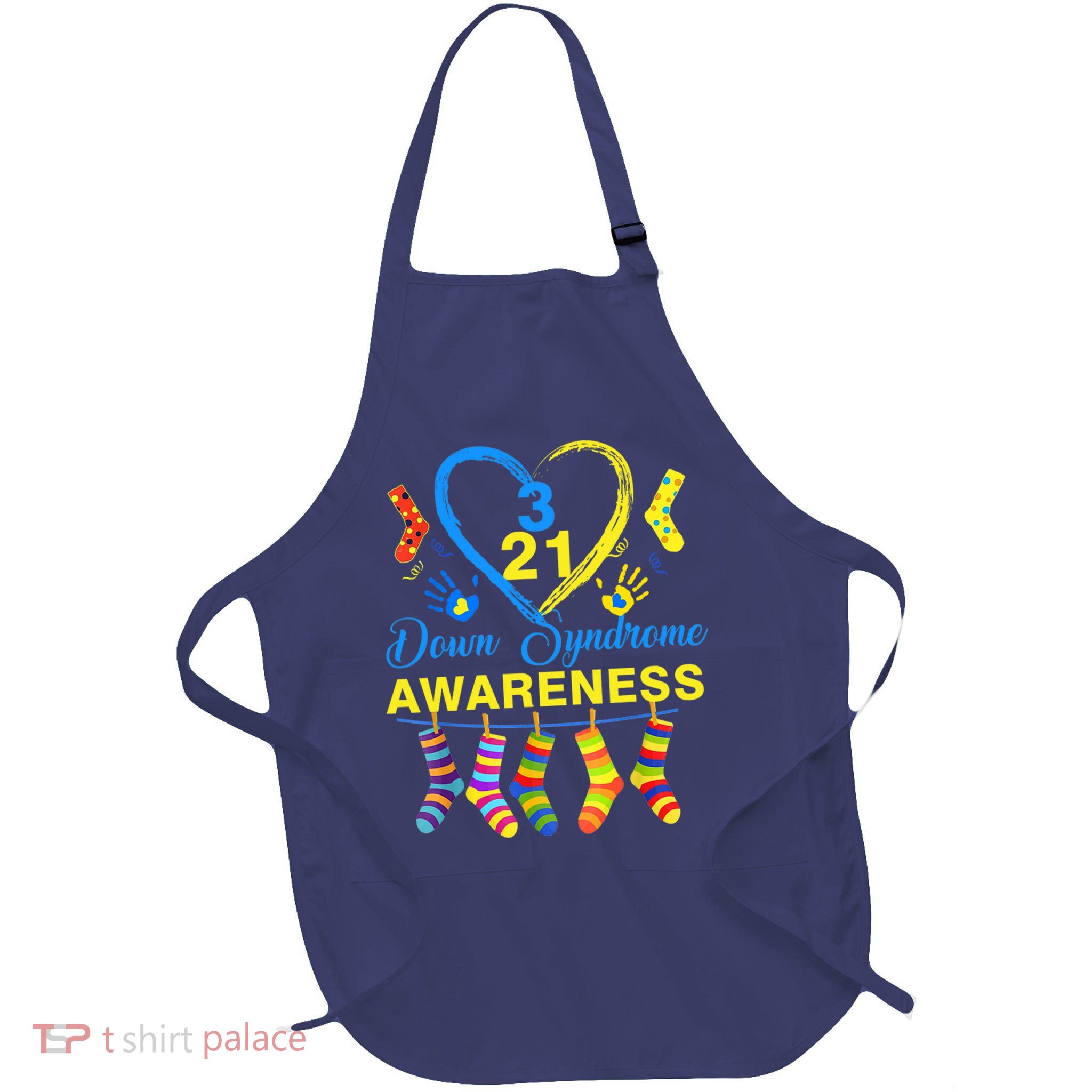 Down Syndrome Awareness Colorful Socks Full-Length Apron With Pockets