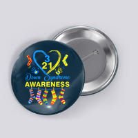 Down Syndrome Awareness Colorful Socks Button