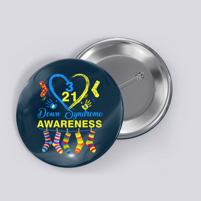 Down Syndrome Awareness Colorful Socks Button