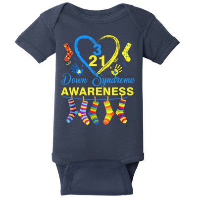 Down Syndrome Awareness Colorful Socks Baby Bodysuit