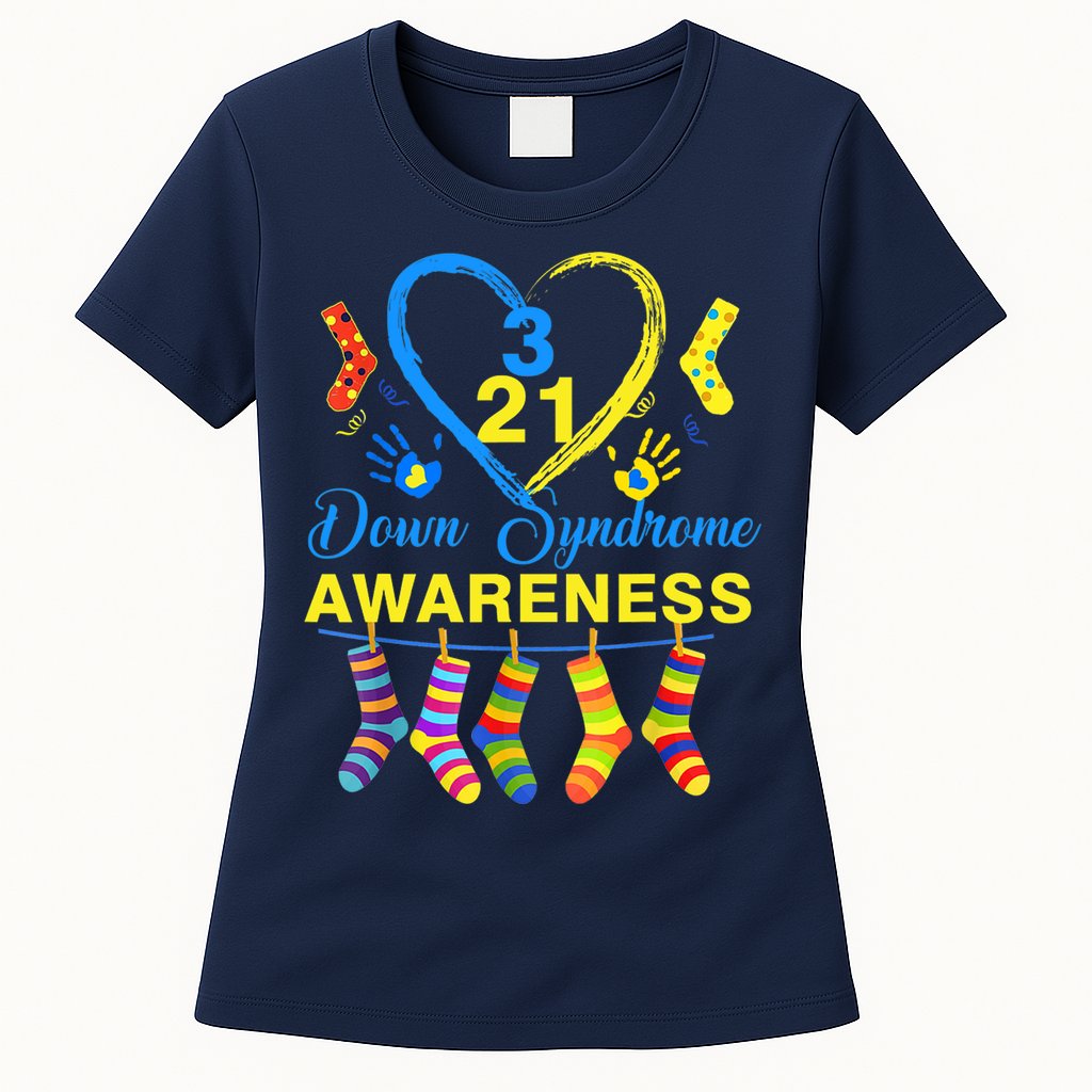 Down Syndrome Awareness Colorful Socks Womens T-Shirt