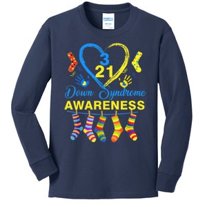 Down Syndrome Awareness Colorful Socks Kids Long Sleeve Shirt