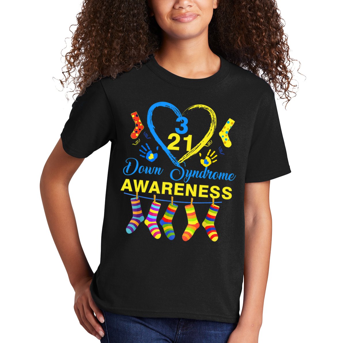 Down Syndrome Awareness Colorful Socks Kids T-Shirt