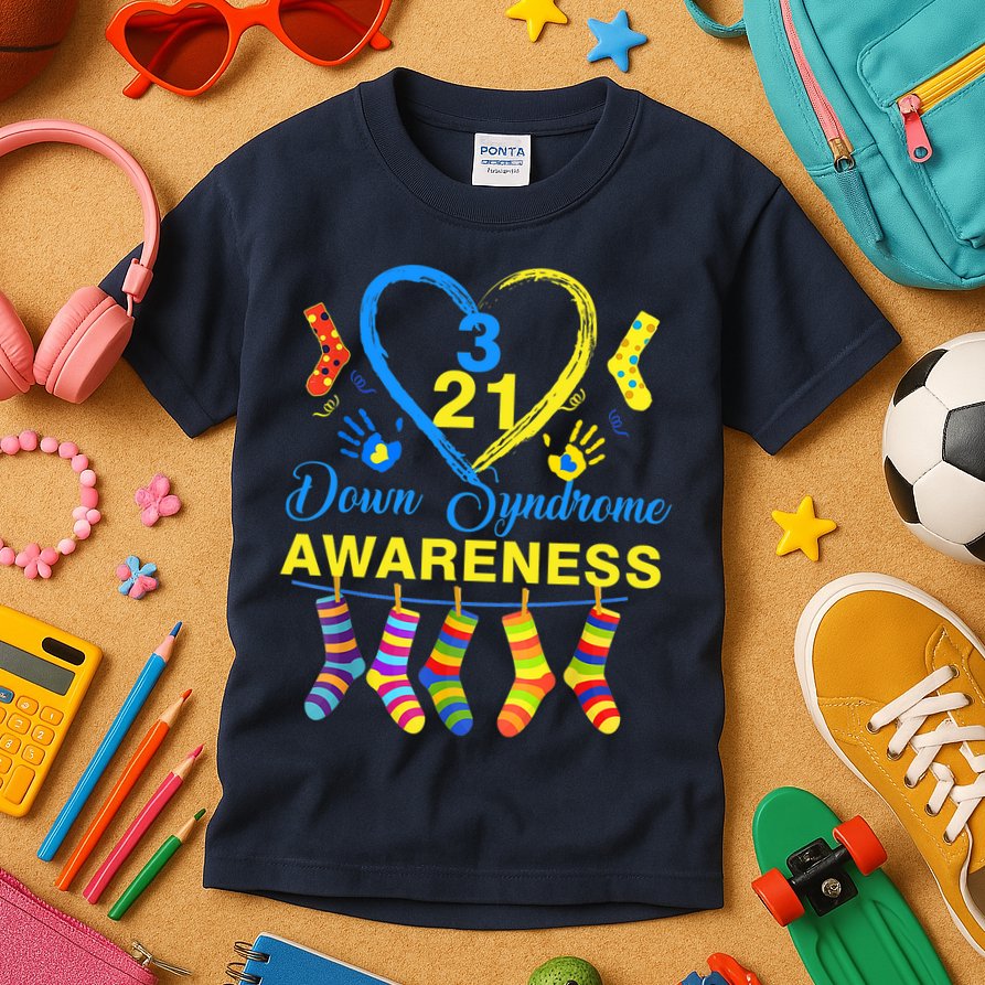 Down Syndrome Awareness Colorful Socks Kids T-Shirt