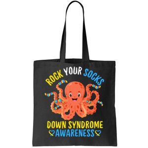 Down Syndrome Awareness Octopus Rock Your Sock Tote Bag