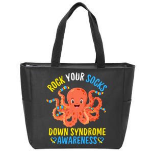 Down Syndrome Awareness Octopus Rock Your Sock Zip Tote Bag