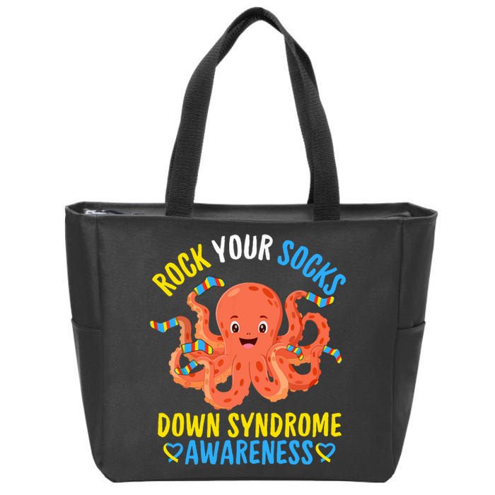 Down Syndrome Awareness Octopus Rock Your Sock Zip Tote Bag