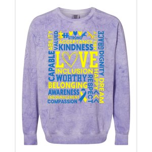 Down Syndrome Awareness Extra Chromosome Trisonomy 21 Colorblast Crewneck Sweatshirt