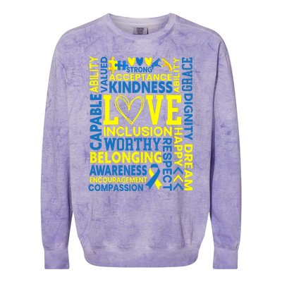 Down Syndrome Awareness Extra Chromosome Trisonomy 21 Colorblast Crewneck Sweatshirt