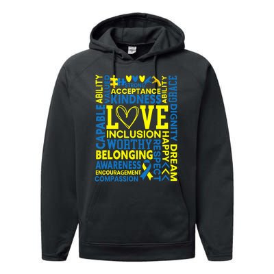 Down Syndrome Awareness Extra Chromosome Trisonomy 21 Performance Fleece Hoodie