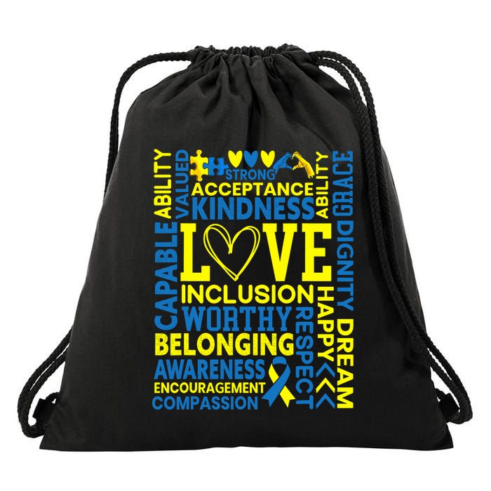 Down Syndrome Awareness Extra Chromosome Trisonomy 21 Drawstring Bag
