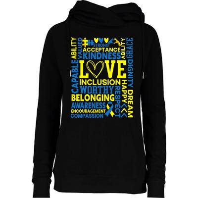 Down Syndrome Awareness Extra Chromosome Trisonomy 21 Womens Funnel Neck Pullover Hood
