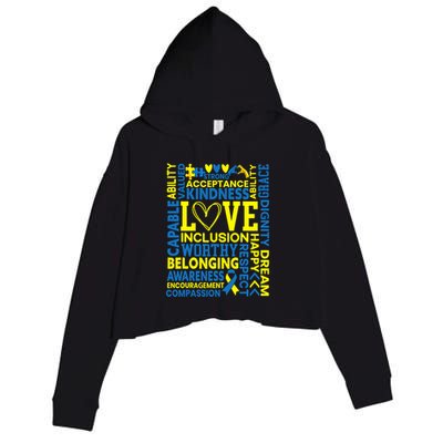 Down Syndrome Awareness Extra Chromosome Trisonomy 21 Crop Fleece Hoodie
