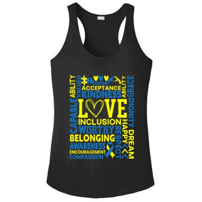 Down Syndrome Awareness Extra Chromosome Trisonomy 21 Ladies PosiCharge Competitor Racerback Tank