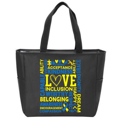 Down Syndrome Awareness Extra Chromosome Trisonomy 21 Zip Tote Bag