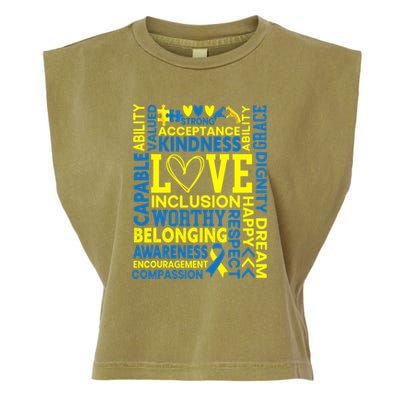 Down Syndrome Awareness Extra Chromosome Trisonomy 21 Garment-Dyed Women's Muscle Tee