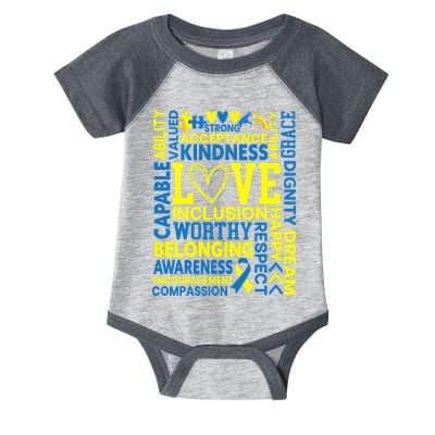 Down Syndrome Awareness Extra Chromosome Trisonomy 21 Infant Baby Jersey Bodysuit