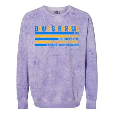 Down Syndrome Awareness Supporter Colorblast Crewneck Sweatshirt