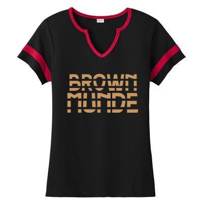 Desi South Asian Brown Munde Indian Ladies Halftime Notch Neck Tee