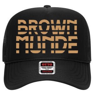 Desi South Asian Brown Munde Indian High Crown Mesh Back Trucker Hat