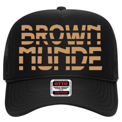 Desi South Asian Brown Munde Indian High Crown Mesh Back Trucker Hat