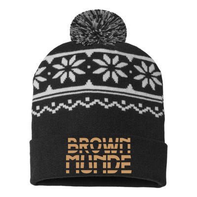 Desi South Asian Brown Munde Indian USA-Made Snowflake Beanie