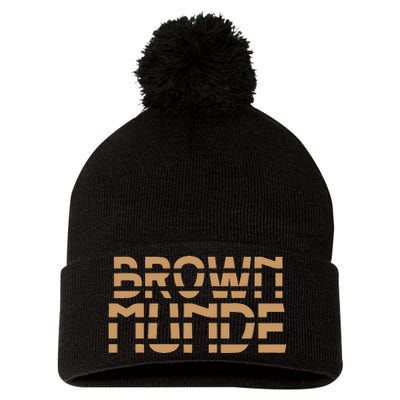 Desi South Asian Brown Munde Indian Pom Pom 12in Knit Beanie