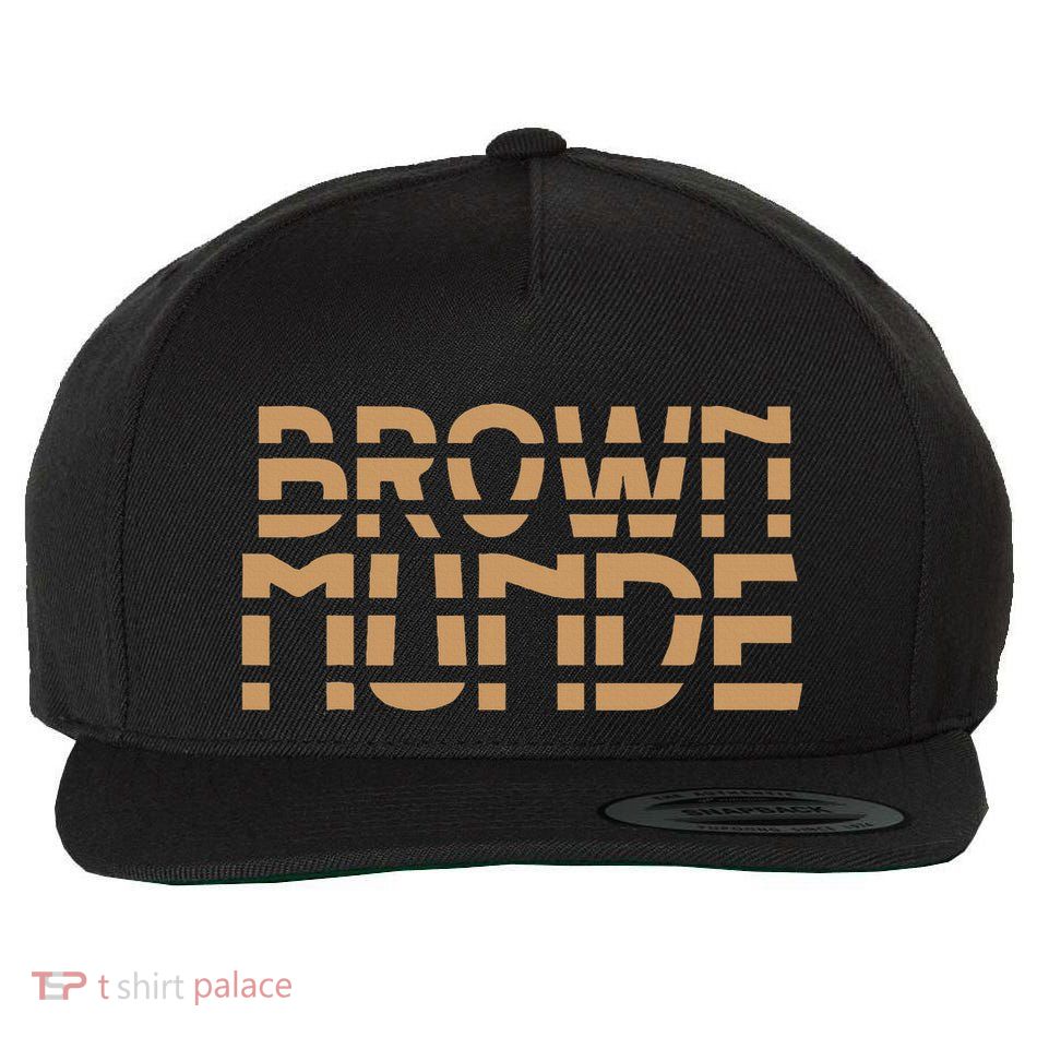 Desi South Asian Brown Munde Indian Wool Snapback Cap