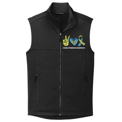 Down Syndrome Awareness T21 Peace Love Ribbon Collective Smooth Fleece Vest