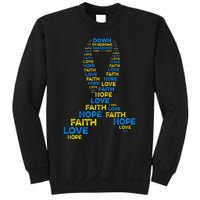 Down Syndrome Awareness Hope Faith Love Teal Ribbon Mom Sweatshirt