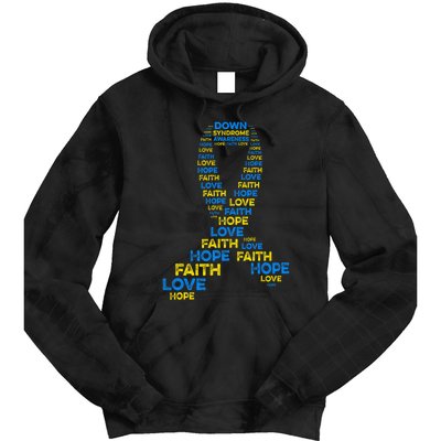 Down Syndrome Awareness Hope Faith Love Teal Ribbon Mom Tie Dye Hoodie