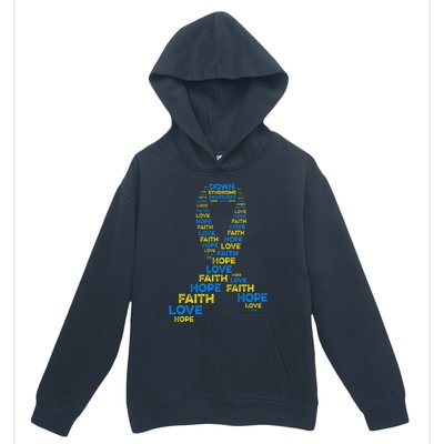 Down Syndrome Awareness Hope Faith Love Teal Ribbon Mom Urban Pullover Hoodie