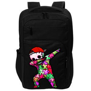 Dabbing Skeleton Autism Awareness Month Skeleton Gift Impact Tech Backpack