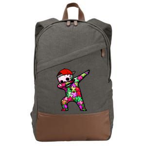 Dabbing Skeleton Autism Awareness Month Skeleton Gift Cotton Canvas Backpack