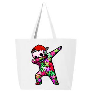 Dabbing Skeleton Autism Awareness Month Skeleton Gift 25L Jumbo Tote