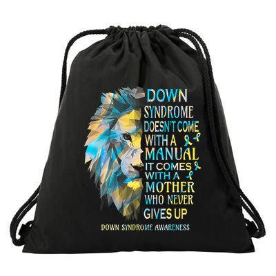 Down Syndrome Awareness Lion Survivor It Comes With A Mother Drawstring Bag