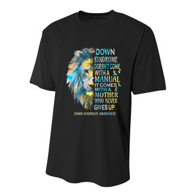 Down Syndrome Awareness Lion Survivor It Comes With A Mother Youth Performance Sprint T-Shirt
