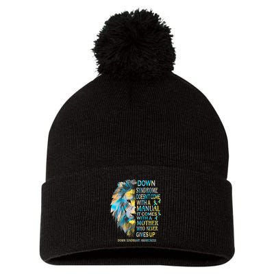 Down Syndrome Awareness Lion Survivor It Comes With A Mother Pom Pom 12in Knit Beanie
