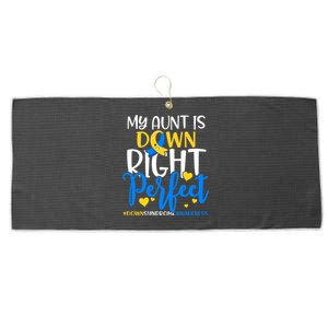 Down Syndrome Awareness My Aunt Is Down Right Perfect Large Microfiber Waffle Golf Towel