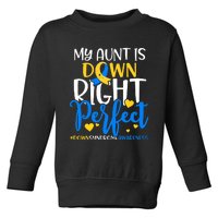 Down Syndrome Awareness My Aunt Is Down Right Perfect Toddler Sweatshirt