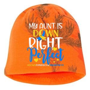 Down Syndrome Awareness My Aunt Is Down Right Perfect Kati - Camo Knit Beanie