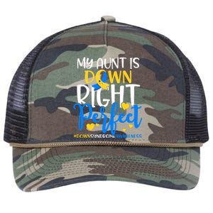 Down Syndrome Awareness My Aunt Is Down Right Perfect Retro Rope Trucker Hat Cap