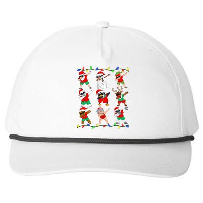 Dabbing Santa And Friends Christmas In July Xmas Snapback Five-Panel Rope Hat