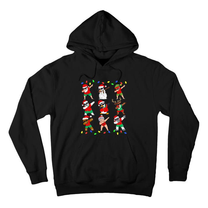 Dabbing Santa And Friends Christmas In July Xmas Tall Hoodie