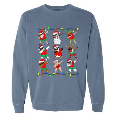 Dabbing Santa And Friends Christmas In July Xmas Garment-Dyed Sweatshirt