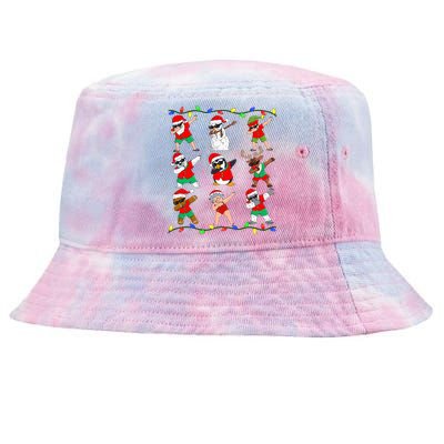 Dabbing Santa And Friends Christmas In July Xmas Tie-Dyed Bucket Hat