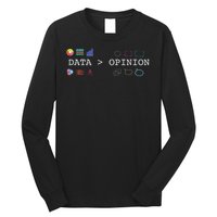 Data Science And Statistics Data Is Greater Than Opinion Long Sleeve Shirt